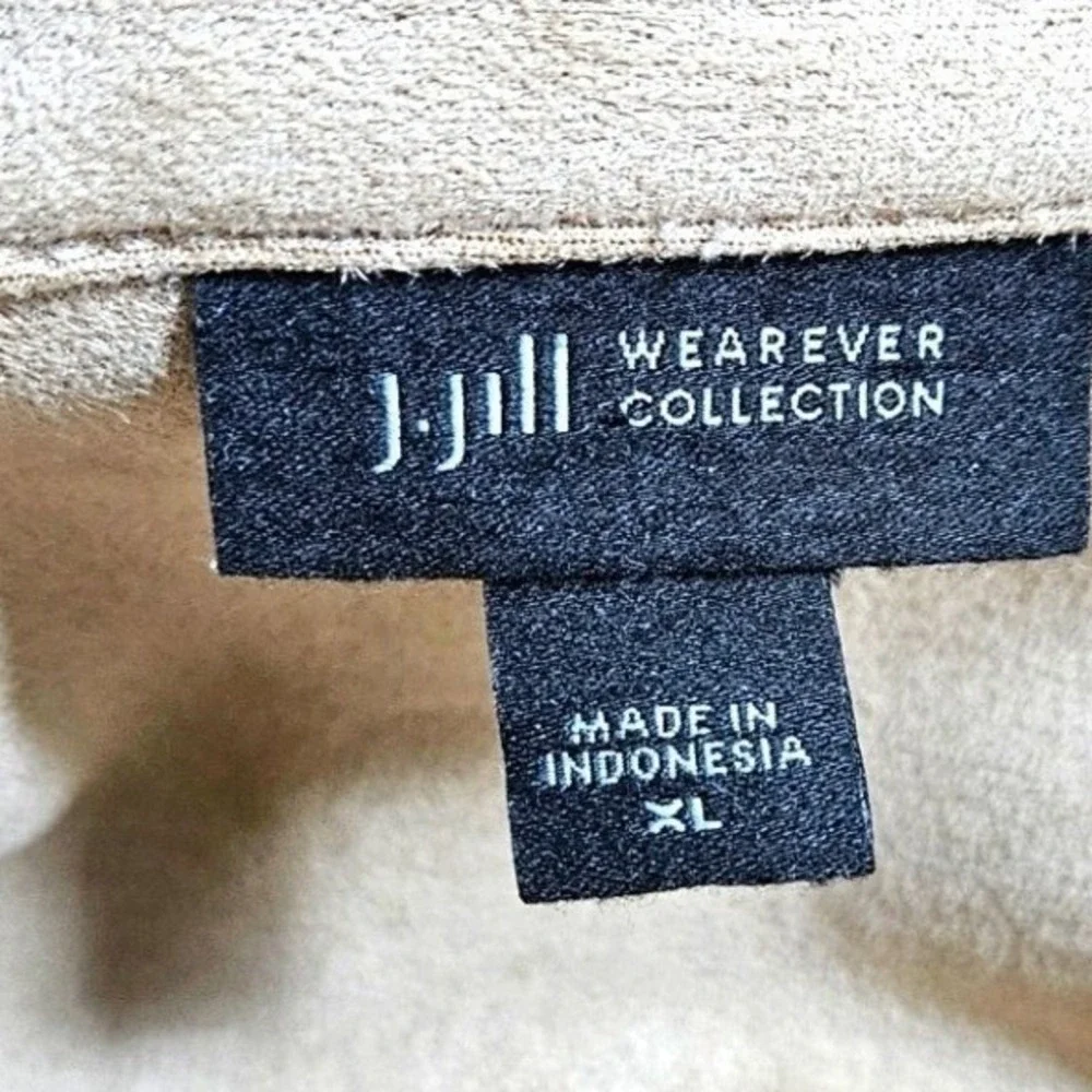 J. Jill‎ Womens NWOT Wearever Luxe Faux Suede Shirt Jacket Shacket Boho Brown XL